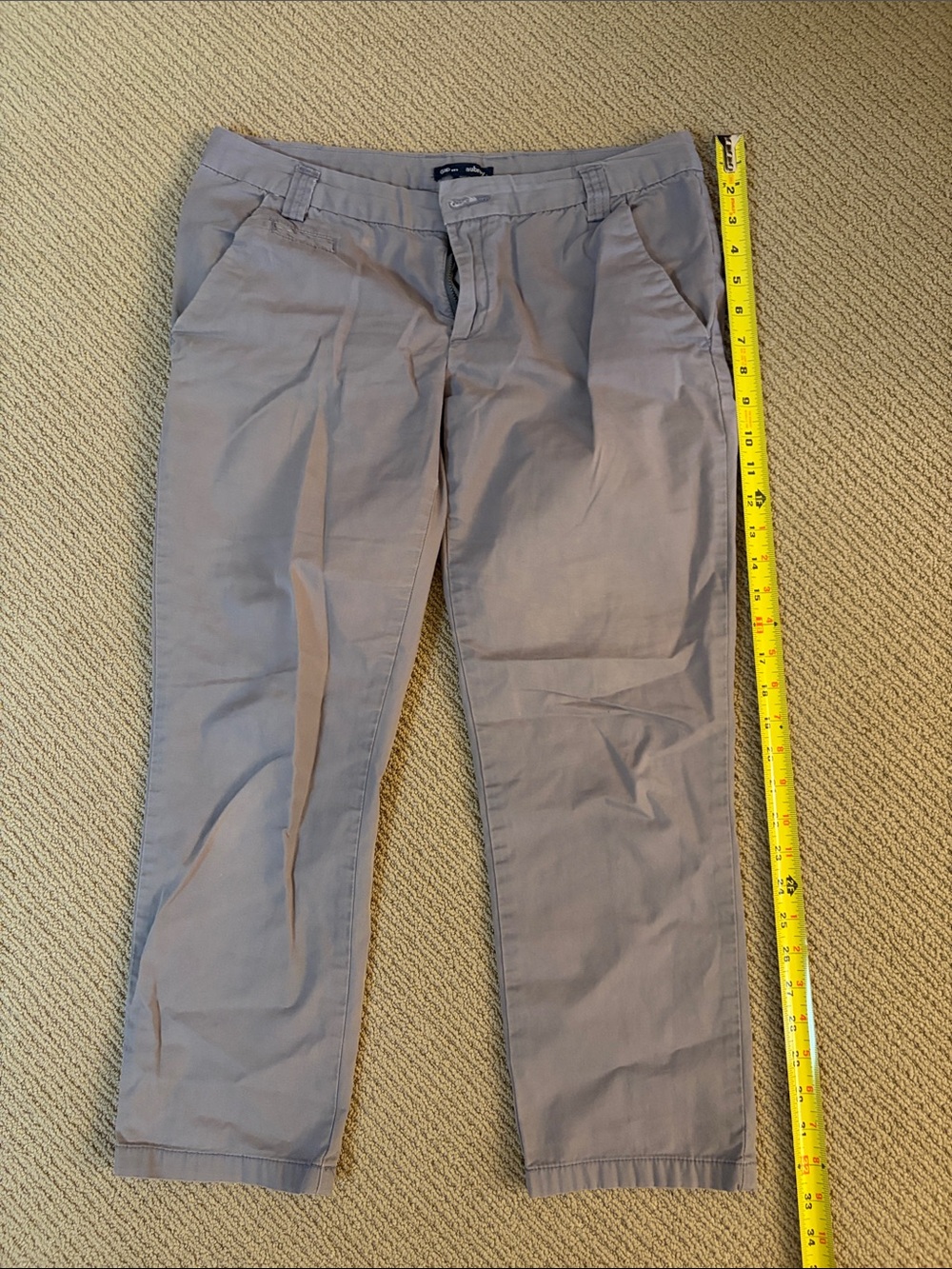 GAP Women's Gray Straight-Leg Chinos